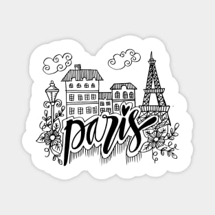 Hand Drawn Symbols Of Paris Magnet