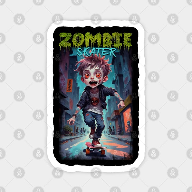 Zombie Skater 02 Magnet by KawaiiDread