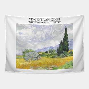 Wheat field with cypresses Tapestry