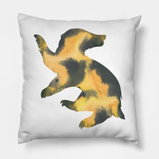 House Badger Watercolor Pillow