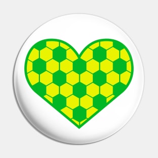 Colorful Football / Soccer Ball In Heart Shape Pin