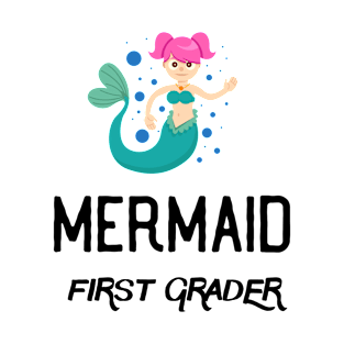 Back To School Trendy Mermaid Gift For Girls - Mermaid First Grader T-Shirt