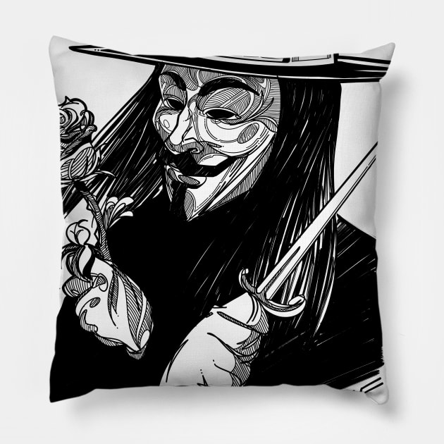 V for Vendetta Pillow by MattKetmo