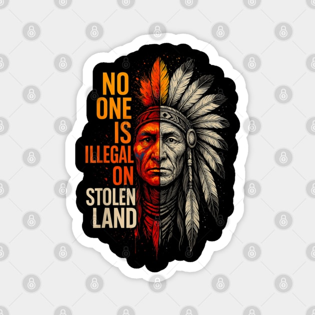 No-One-Is-Illegal-On-Stolen-Land Magnet by dtr_art