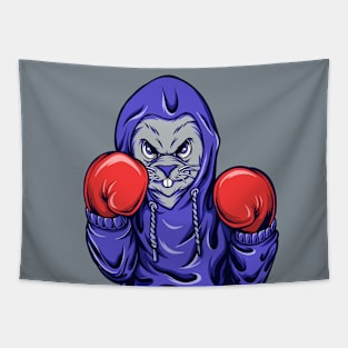 Funny Kangaroo Boxer Illustration Tapestry