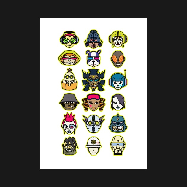 Jet Set Radio Characters by barbes-artworks