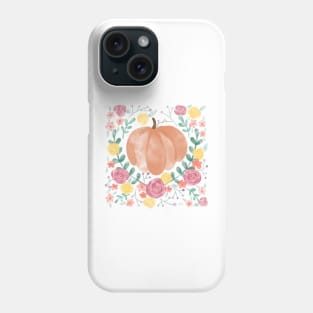 Fall Pumpkin and Flowers Phone Case