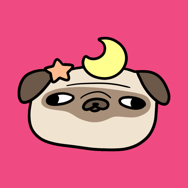 Star and Moon Pug Face by saradaboru