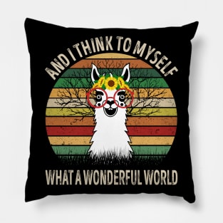 And I Think To Myself What A Wonderful World Llama Pillow