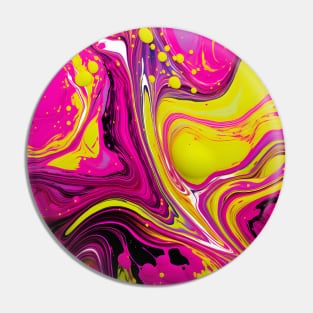 Lime Green and Pink Flow Art Pin