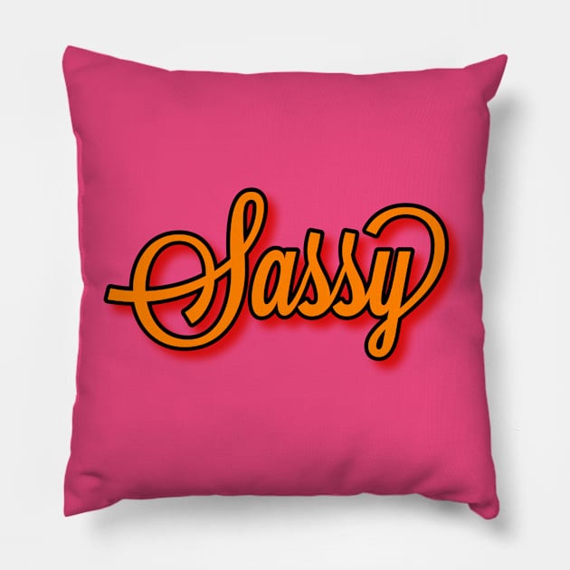 Sassy Typography Cool Style Red Shadow Pillow by Inspire Enclave