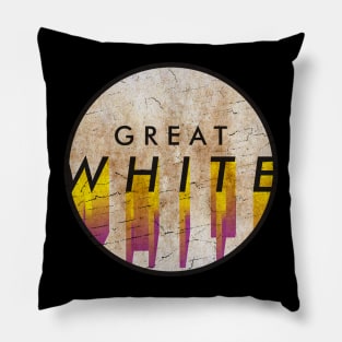 Great White - VINTAGE YELLOW CIRCLE Pillow