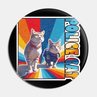 Cat Police Officer Policeman Funny Police Pin