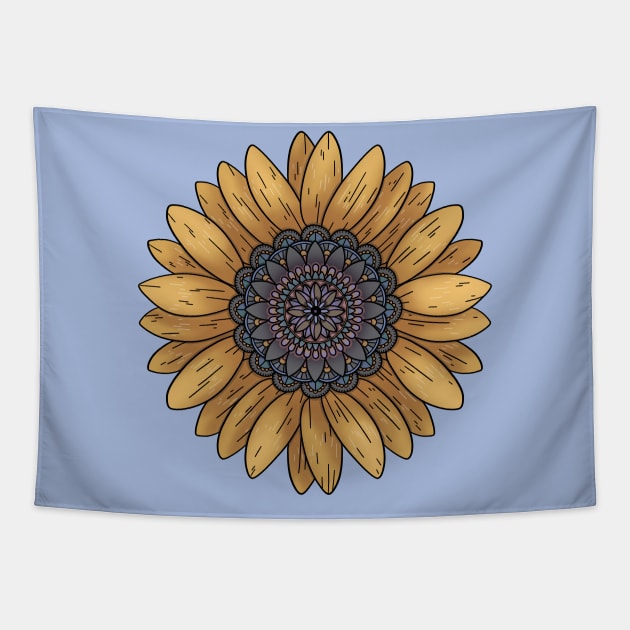 Sunflower mandala tapestry 2025