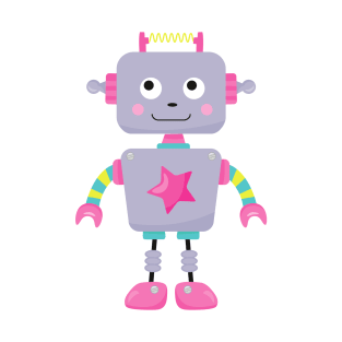 Cute Robot, Funny Robot, Silly Robot, Purple Robot T-Shirt