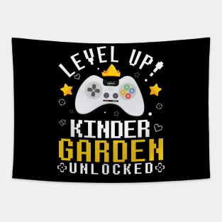 Gamer Fans Students Level Up Kindergarten Unlocked First Day Of School Tapestry