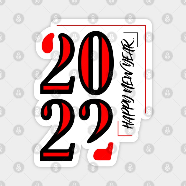 2022 Happy New Year Magnet by Mako Design 