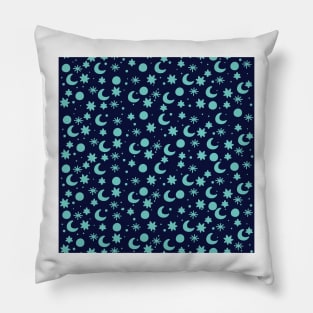 Cosmis space in blue Pillow