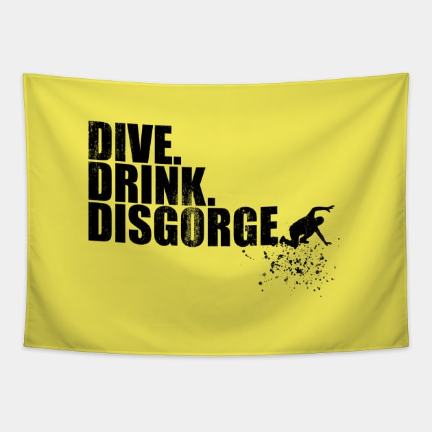 Dive, Drink, Disgorge Diver Tapestry by TCP