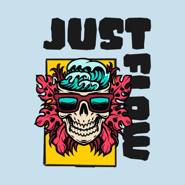 Just Flow Trippy Skull Surfer by Tip Top Tee's