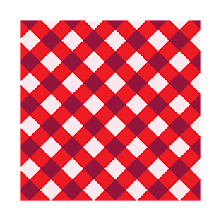 Red Gingham Inspired Pattern T-Shirt