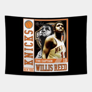 Willis Reed The Captain Basketball Legend Signature Vintage Retro 80s 90s Bootleg Rap Style Tapestry