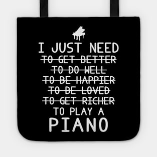 Key to Success: Piano, Improvement, Happiness, Love, Riches, and Play! Tote