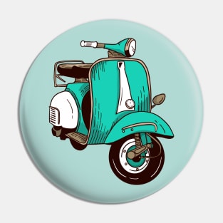 Cute Scooter Illustration Pin