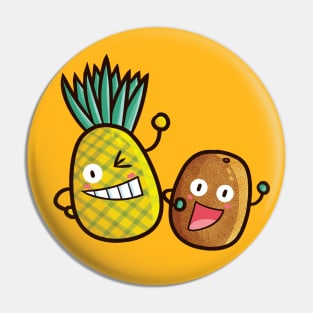 Kawaii Pineapple and Kiwi Pin