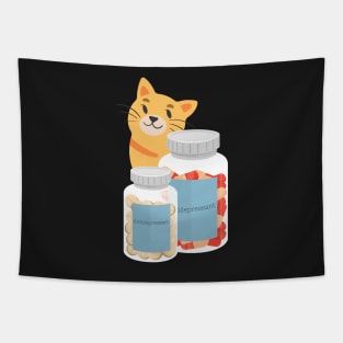 Antidepressant Cat Tapestry