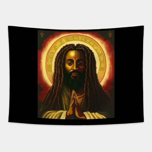 Afro African, Jesus Rasta Style, Jah Tapestry by dukito