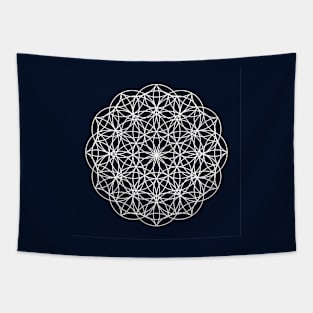 Navy Blue Flower of life mandala Tapestry