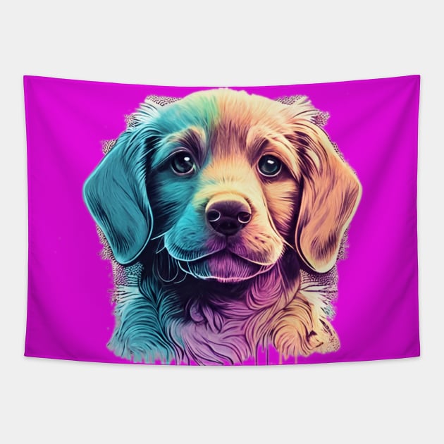 cute dog Tapestry by Discover Madness