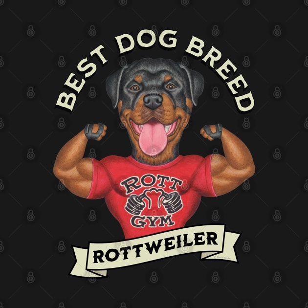 Muscular Rottweiler Best Dog Breed by Danny Gordon Art