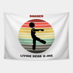 Sunset Zombie / Danger: Living Dead Crossing Tapestry