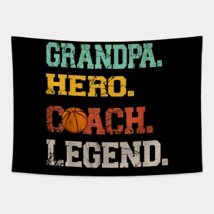 Mens Grandpa Hero coach Legend fathers day basket ball grandpa Tapestry