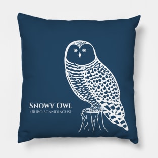 Snowy Owl with Common and Scientific Names - owl lovers bird design Pillow