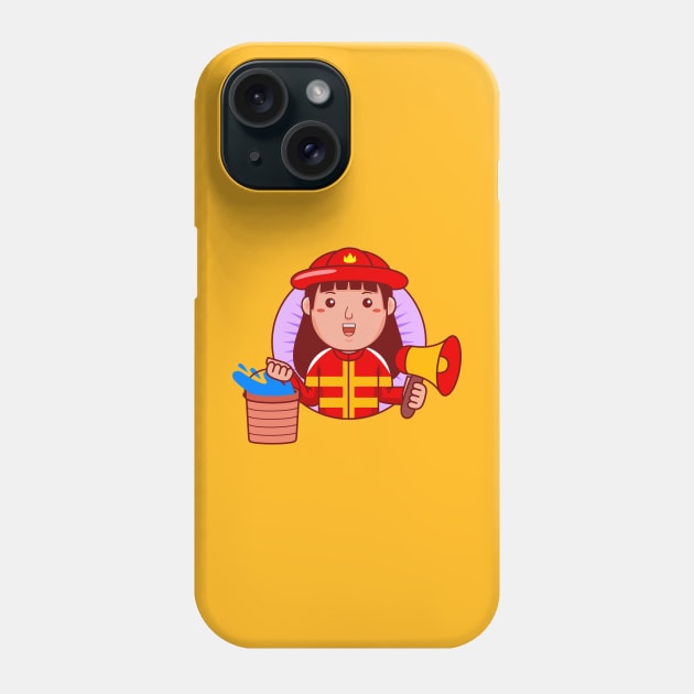 Firefighter Woman Phone Case by MEDZ