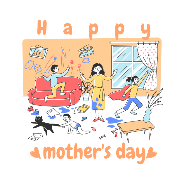 Happy Mother's Day - Calm mother funny cute design by Moshi Moshi Designs