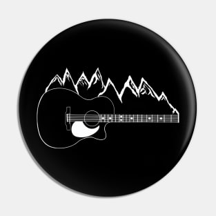 Mountain music guitar and mountains for mountain strummers Pin