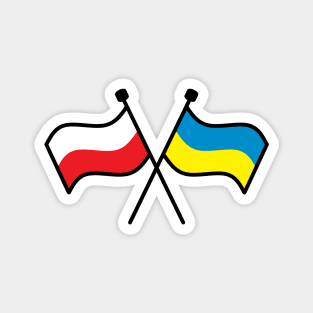 Dual Polish and Ukrainian Flags Magnet