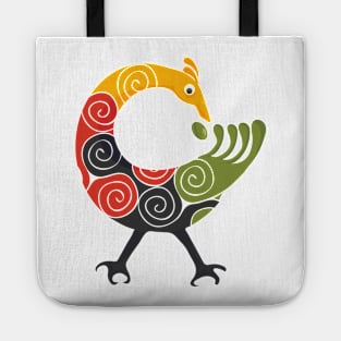 Sankofa Bird Adinkra Art in Pan African Colors Tote