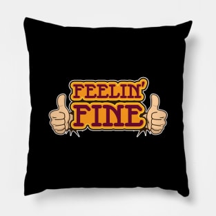 'Groovy Feeling Fine 70s Retro' Awesome 70s Vintage Pillow