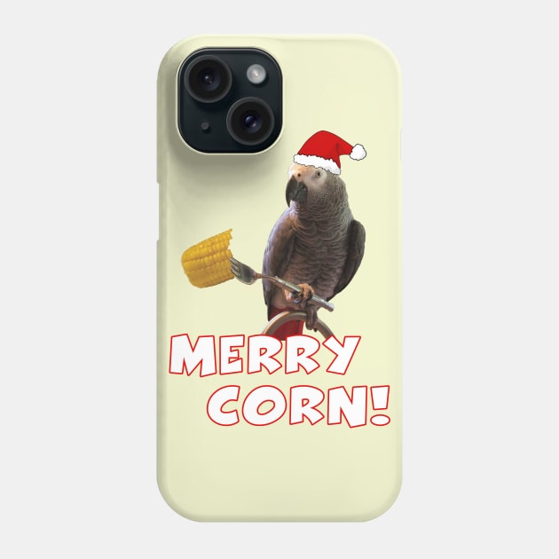 African Grey Parrot Holiday Christmas Santa Phone Case by Einstein Parrot