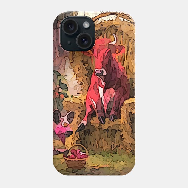 watercolor hyena priest brings apples for Red Heifer Phone Case by Catbrat