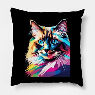 Ragdoll Cat Pop Art Pillow