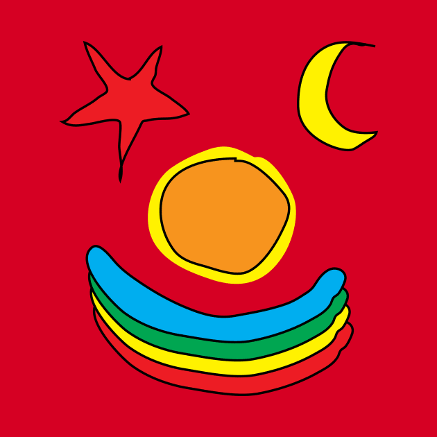 stars, moon, sun and rainbow by ARJUNO STORE