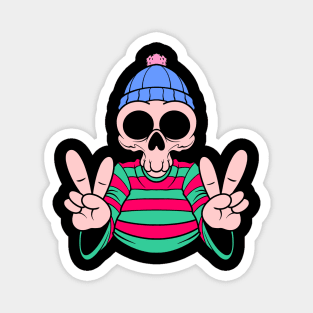 cool peace skull cartoon Magnet