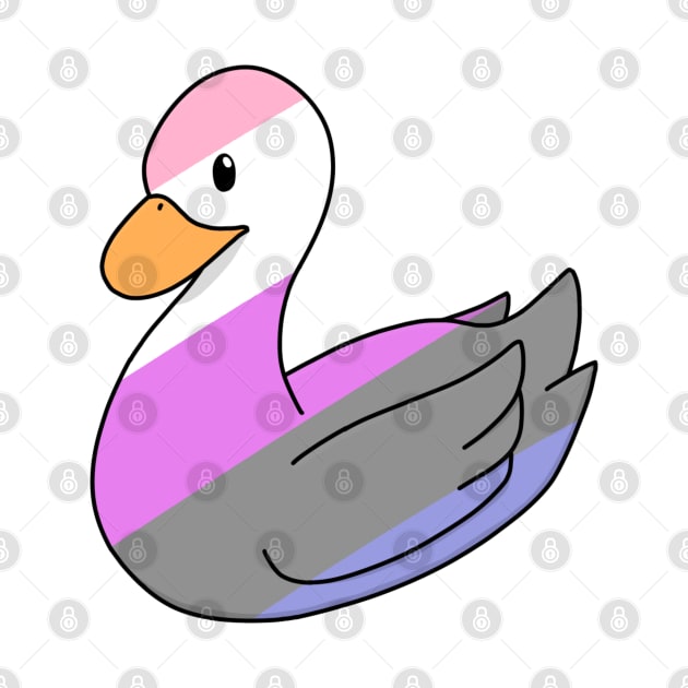 Pastel Genderfluid Duck by ceolsonart