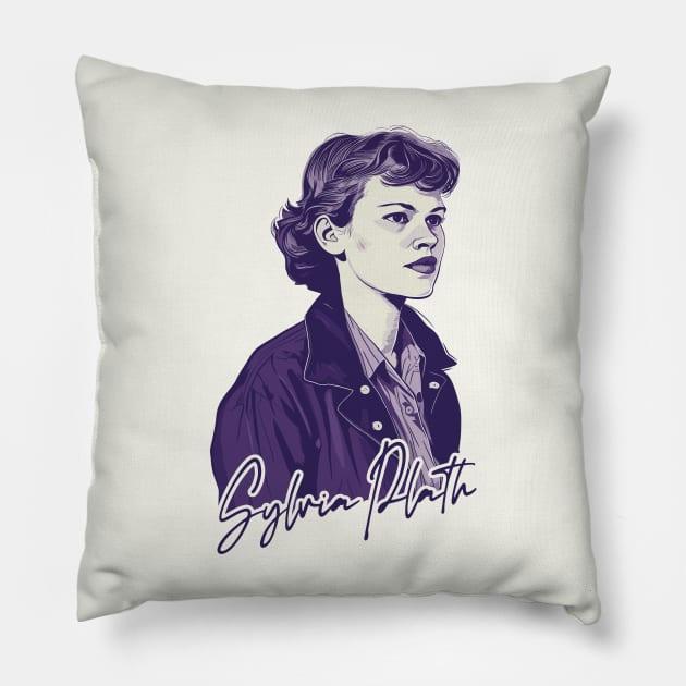 Sylvia Plath / Retro Quote Design Pillow by unknown_pleasures